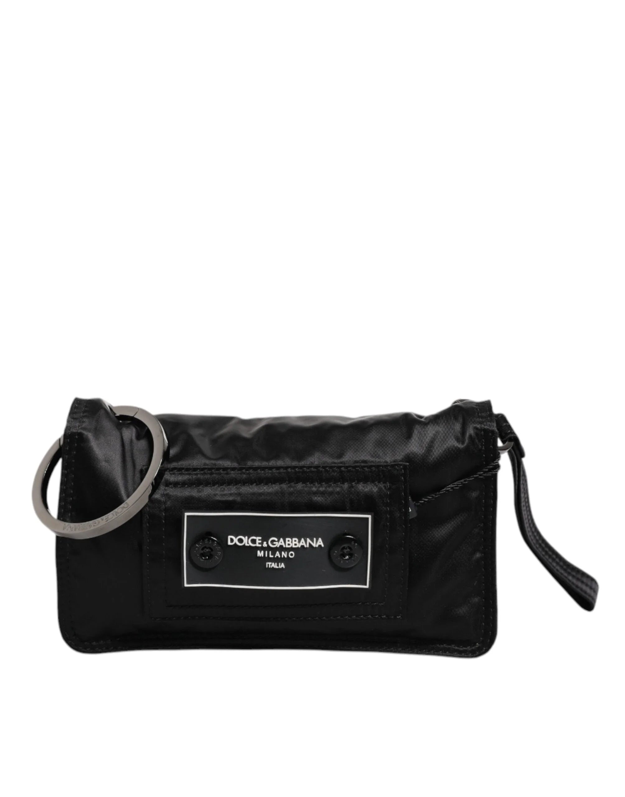 Dolce & Gabbana Black Fabric Logo Two Way Clutch Crossbody Bag - Cross Body Bags
