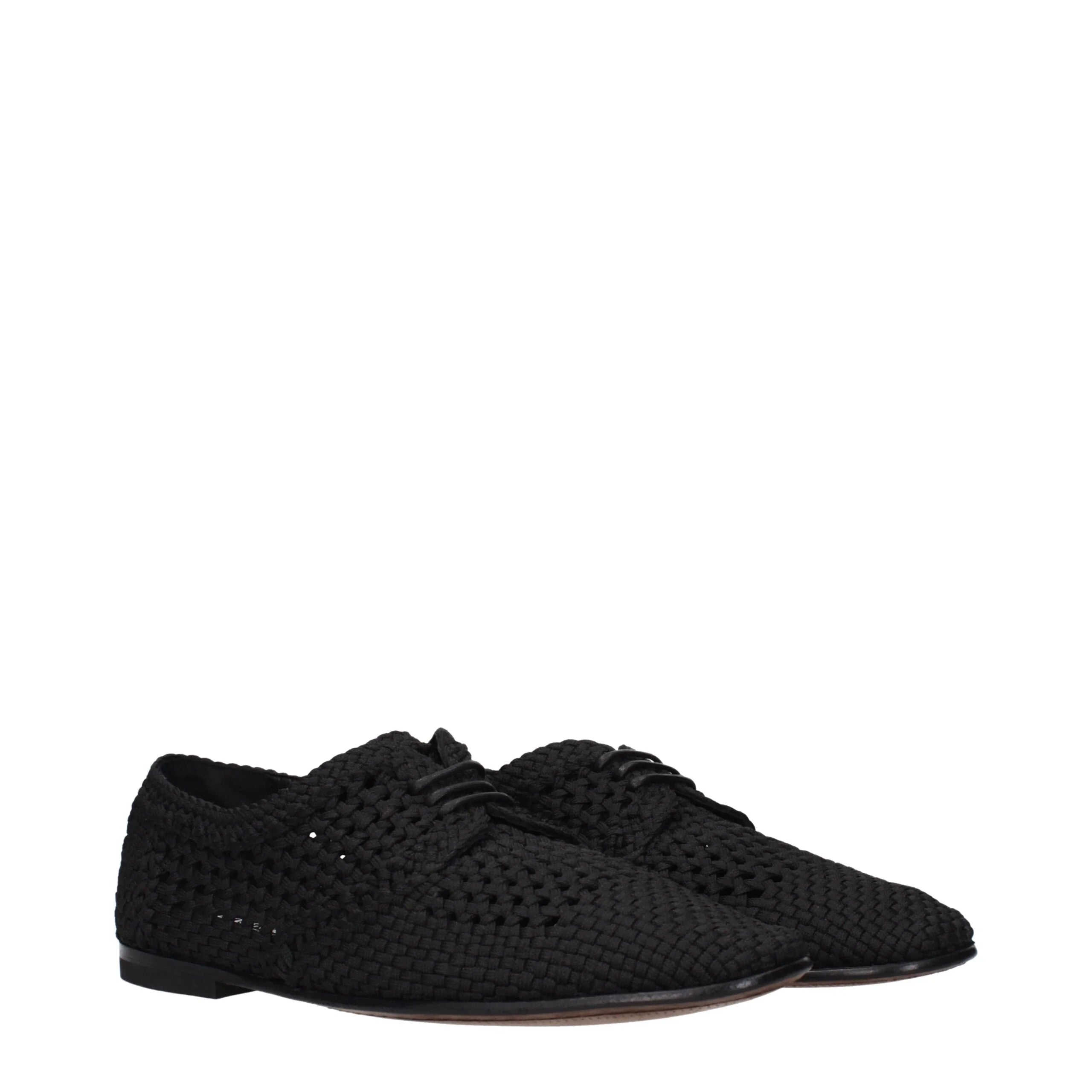 Dolce & Gabbana Zwarte Oxfords En Derbies Van Stof - Flats