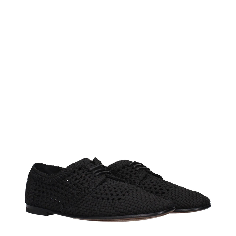 Dolce & Gabbana Zwarte Oxfords En Derbies Van Stof - Flats
