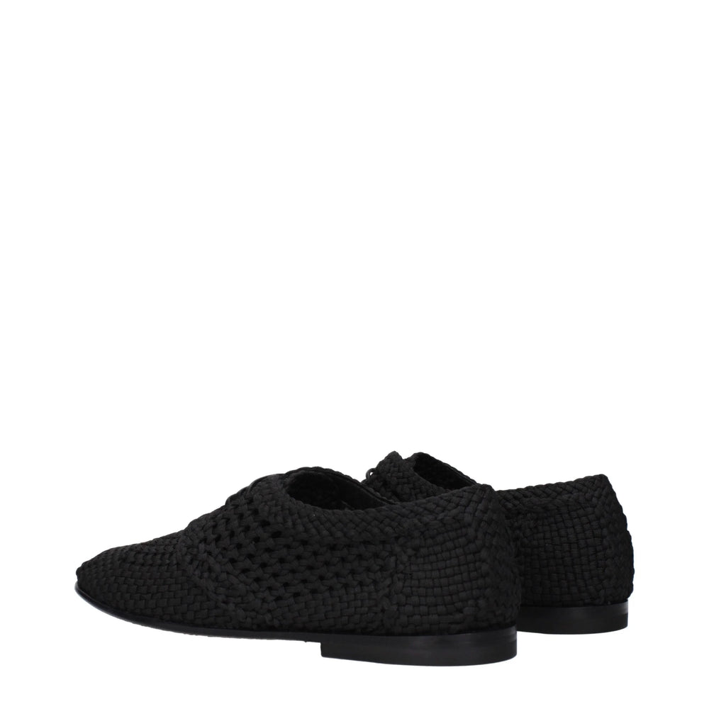 Dolce & Gabbana Zwarte Oxfords En Derbies Van Stof - Flats
