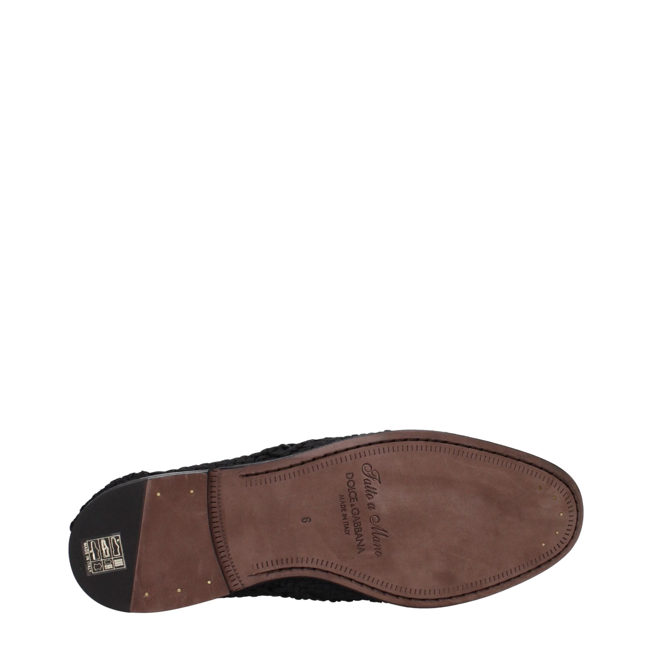 Dolce & Gabbana Zwarte Oxfords En Derbies Van Stof - Flats