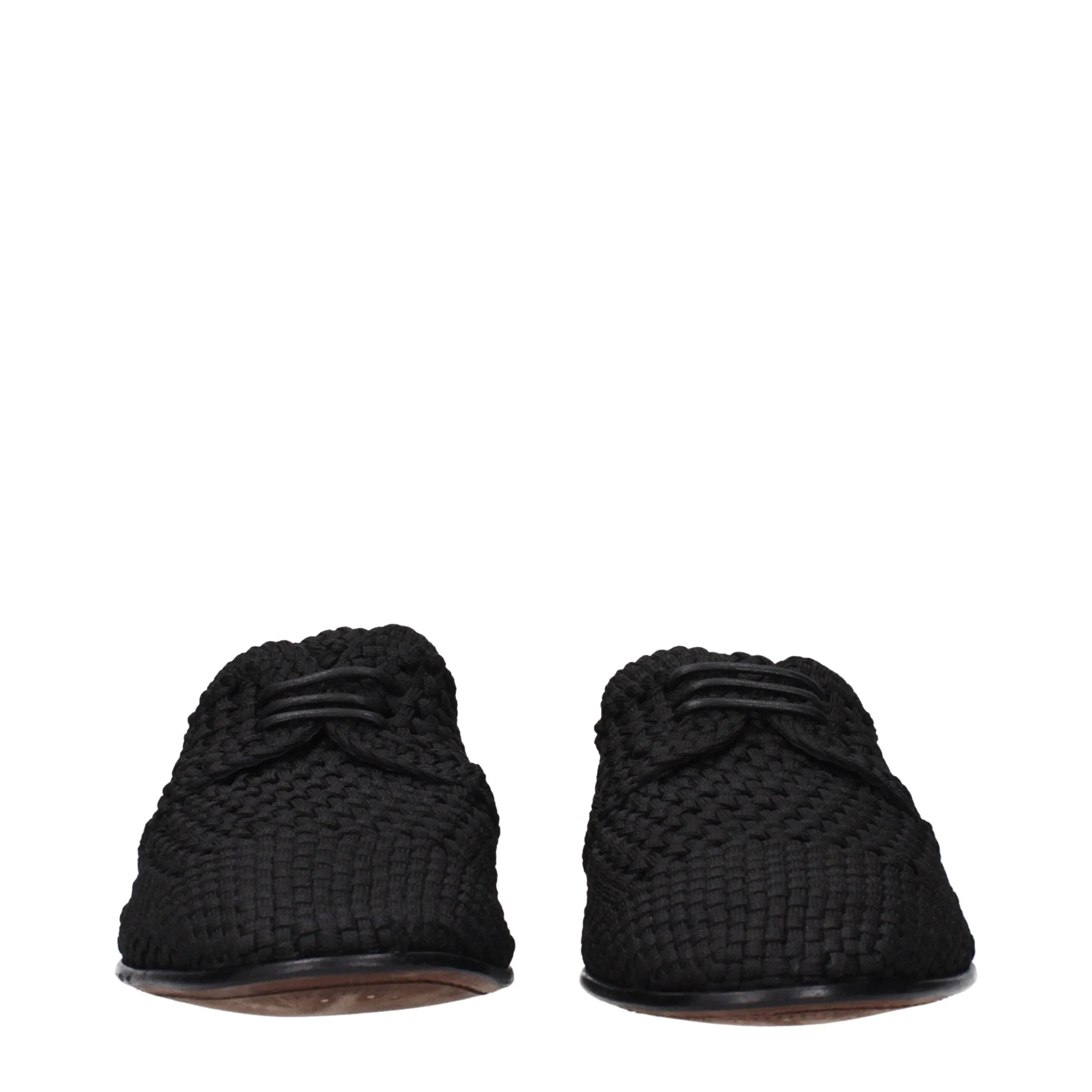 Dolce & Gabbana Zwarte Oxfords En Derbies Van Stof - Flats