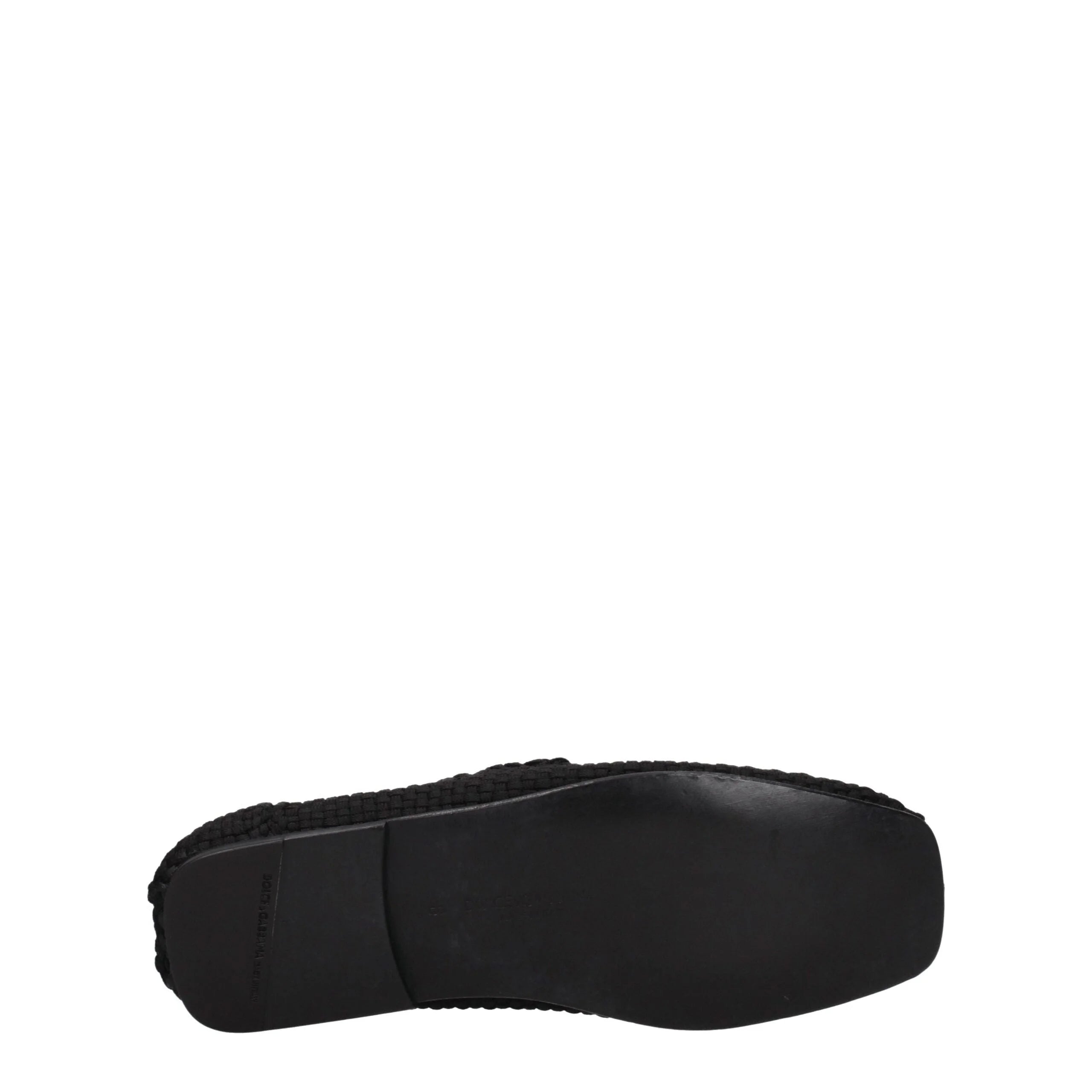 Dolce & Gabbana Black Fabric Slip-On Loafers