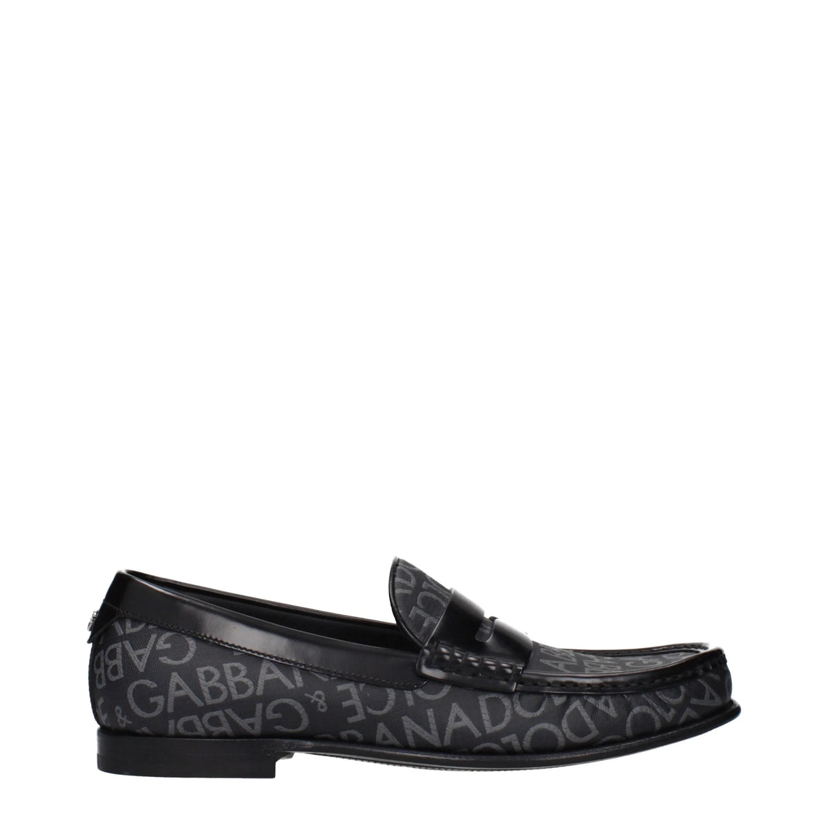 Dolce & Gabbana Black Fabric Slip-On Loafers - EU40/US7
