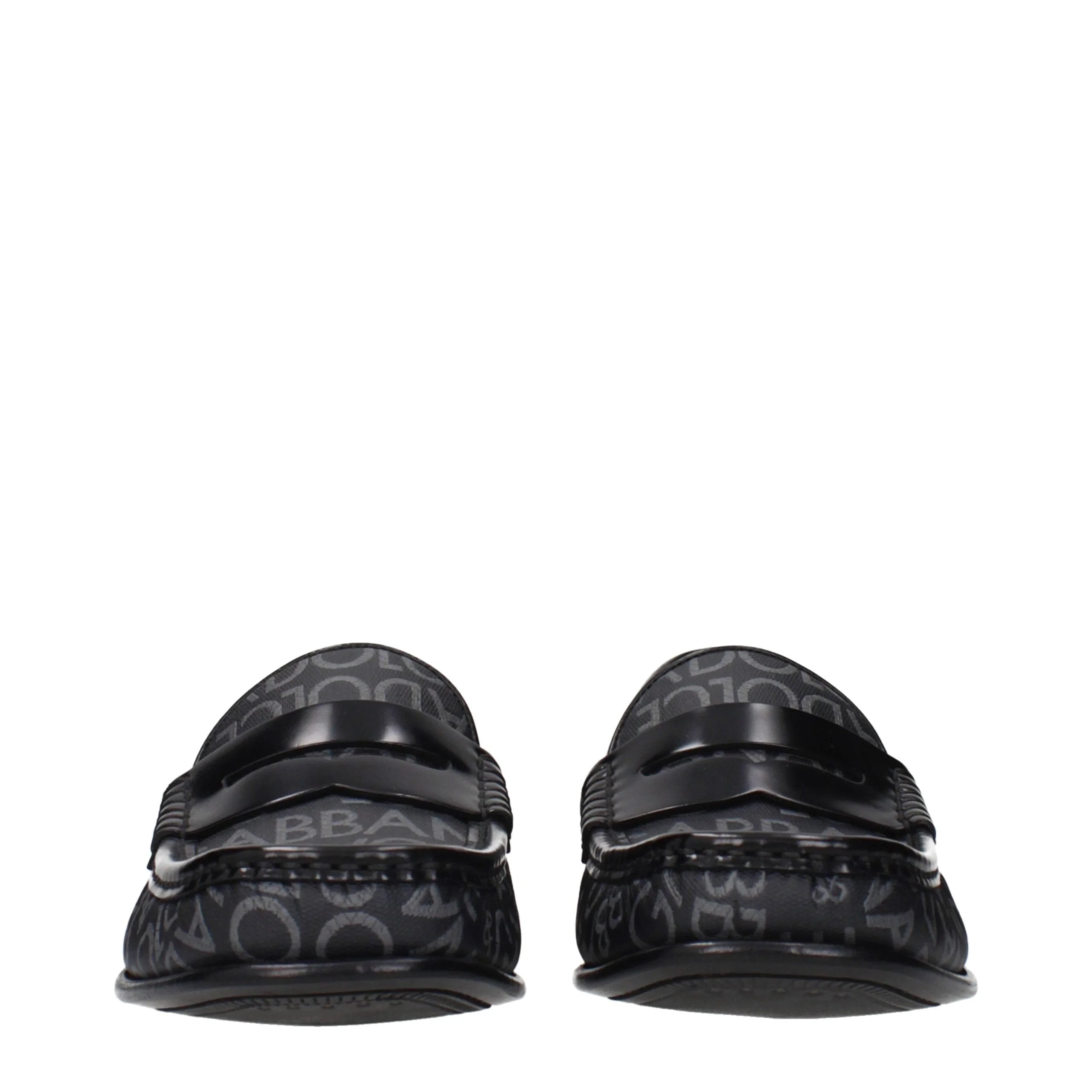 Dolce & Gabbana Black Fabric Slip-On Loafers - EU40/US7