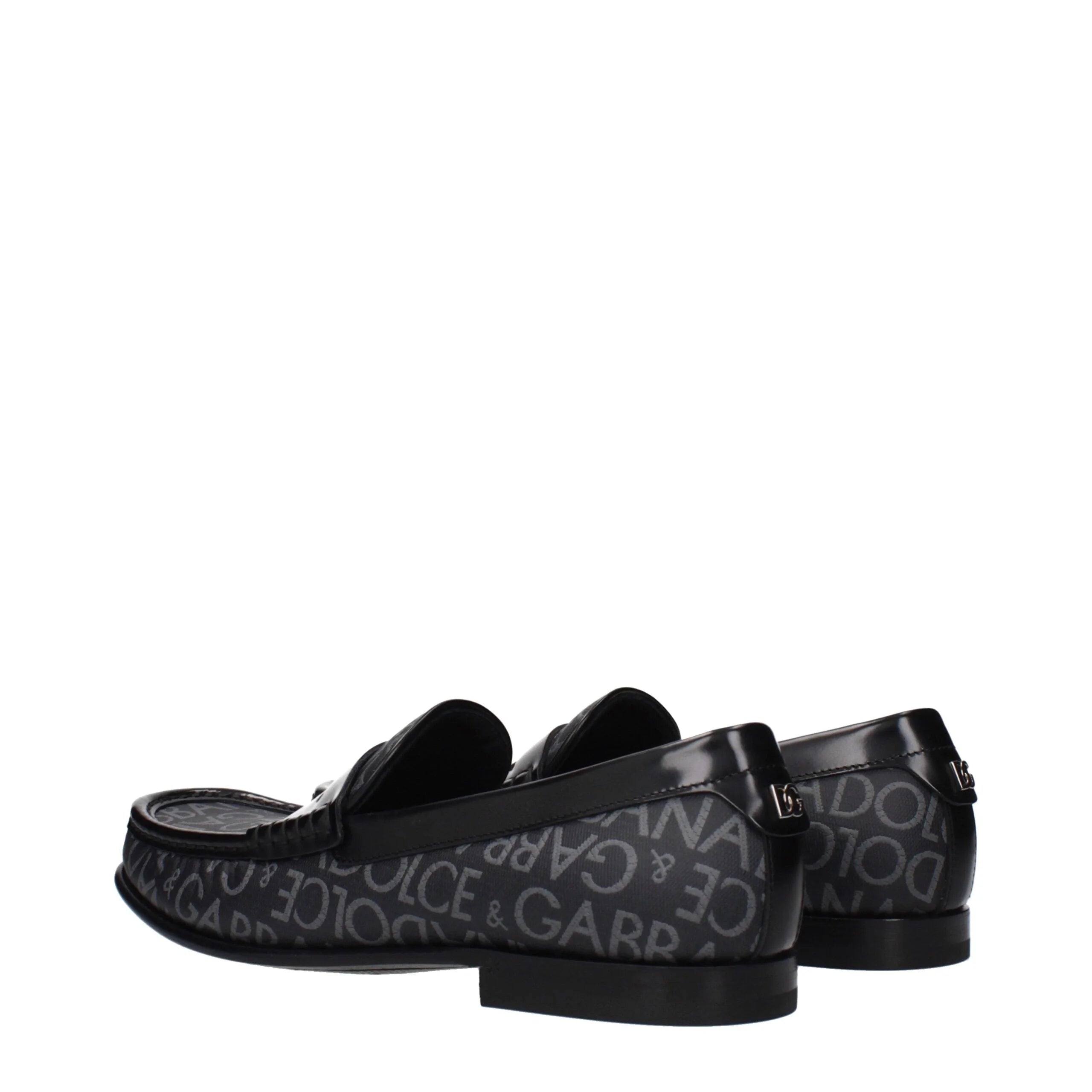 Dolce & Gabbana Black Fabric Slip-On Loafers - EU40/US7