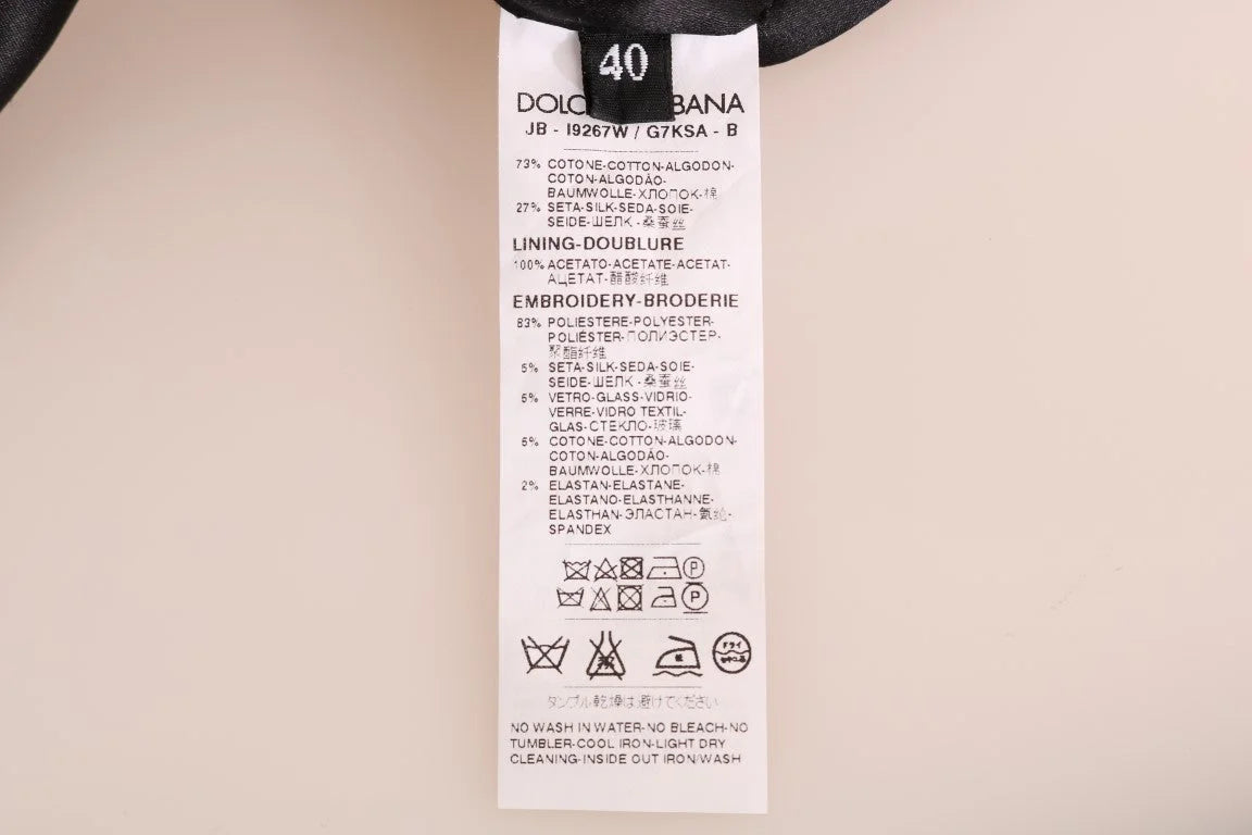 Dolce & Gabbana Black Fairy Tale Brocade Zipper Sweater - IT40|S - Sweaters