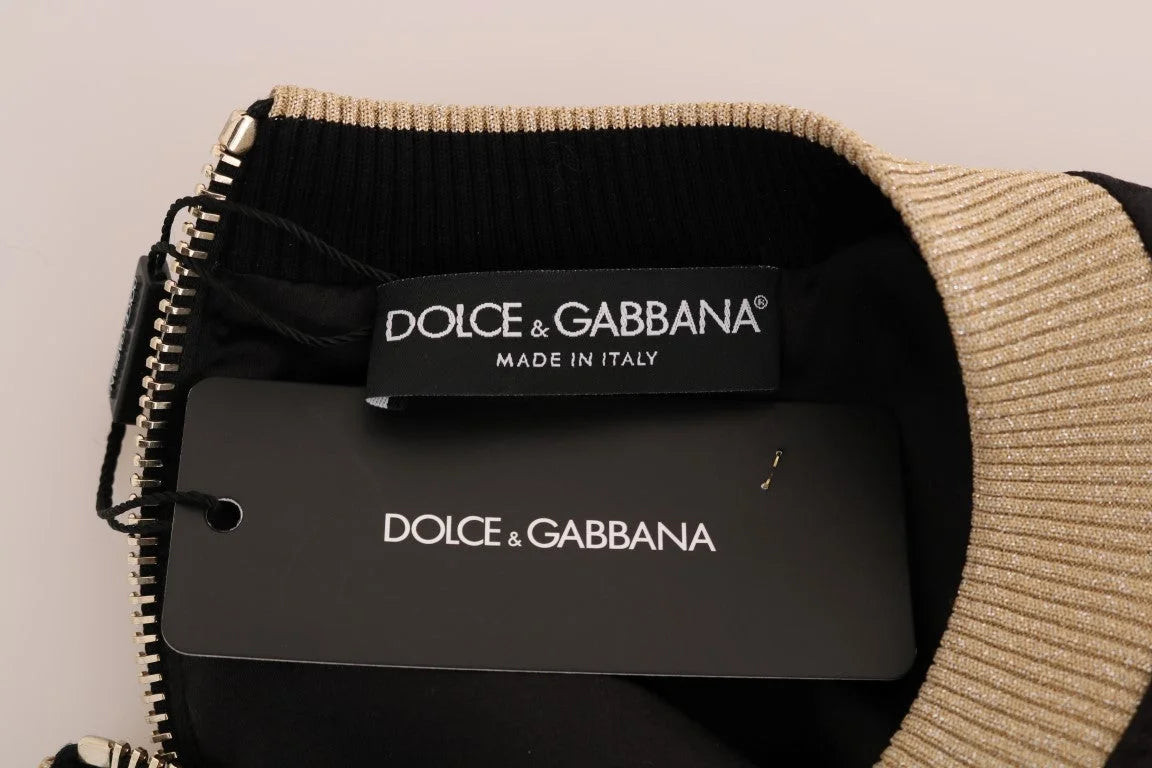 Dolce & Gabbana Black Fairy Tale Brocade Zipper Sweater - IT40|S - Sweaters