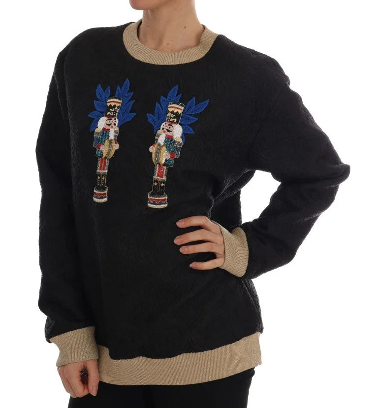 Dolce & Gabbana Black Fairy Tale Brocade Zipper Sweater - IT40|S - Sweaters