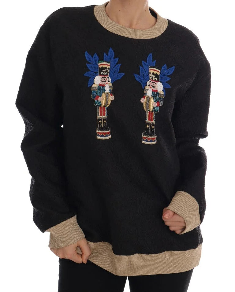Dolce & Gabbana Black Fairy Tale Brocade Zipper Sweater - IT40|S - Sweaters