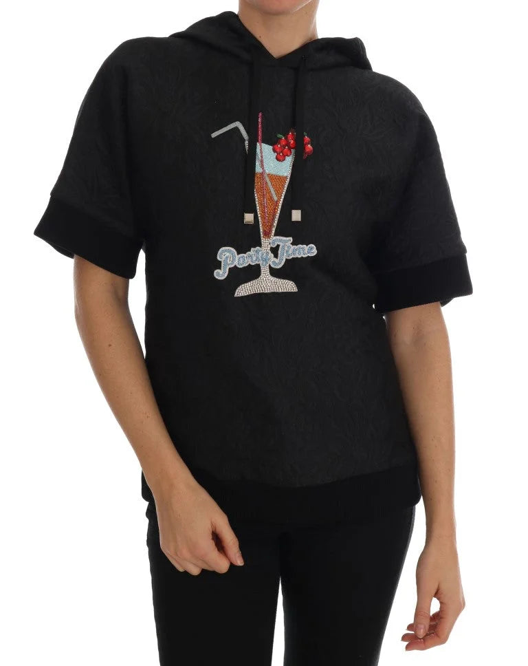 Dolce & Gabbana Black Fairy Tale Crystal Hooded Sweater - Sweaters