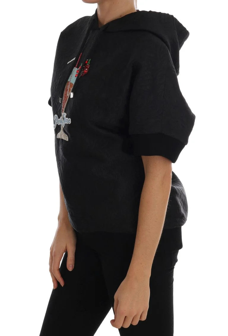 Dolce & Gabbana Black Fairy Tale Crystal Hooded Sweater - Sweaters