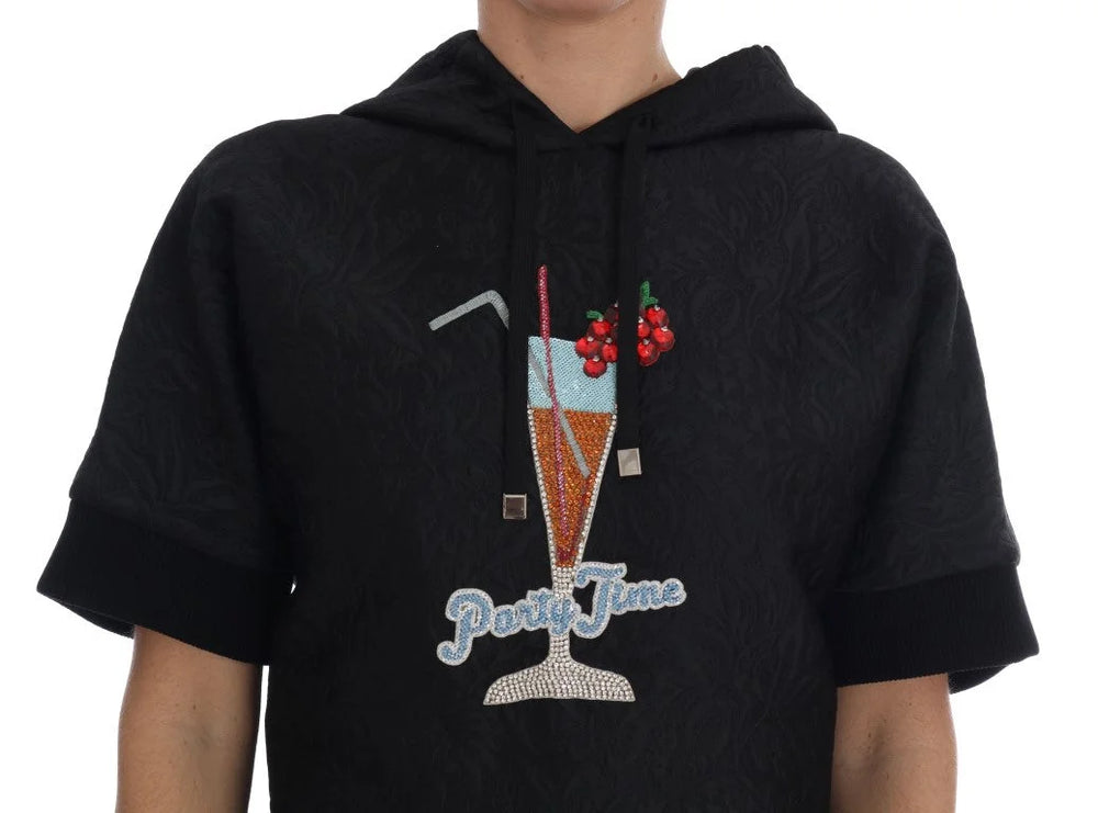 Dolce & Gabbana Black Fairy Tale Crystal Hooded Sweater - Sweaters