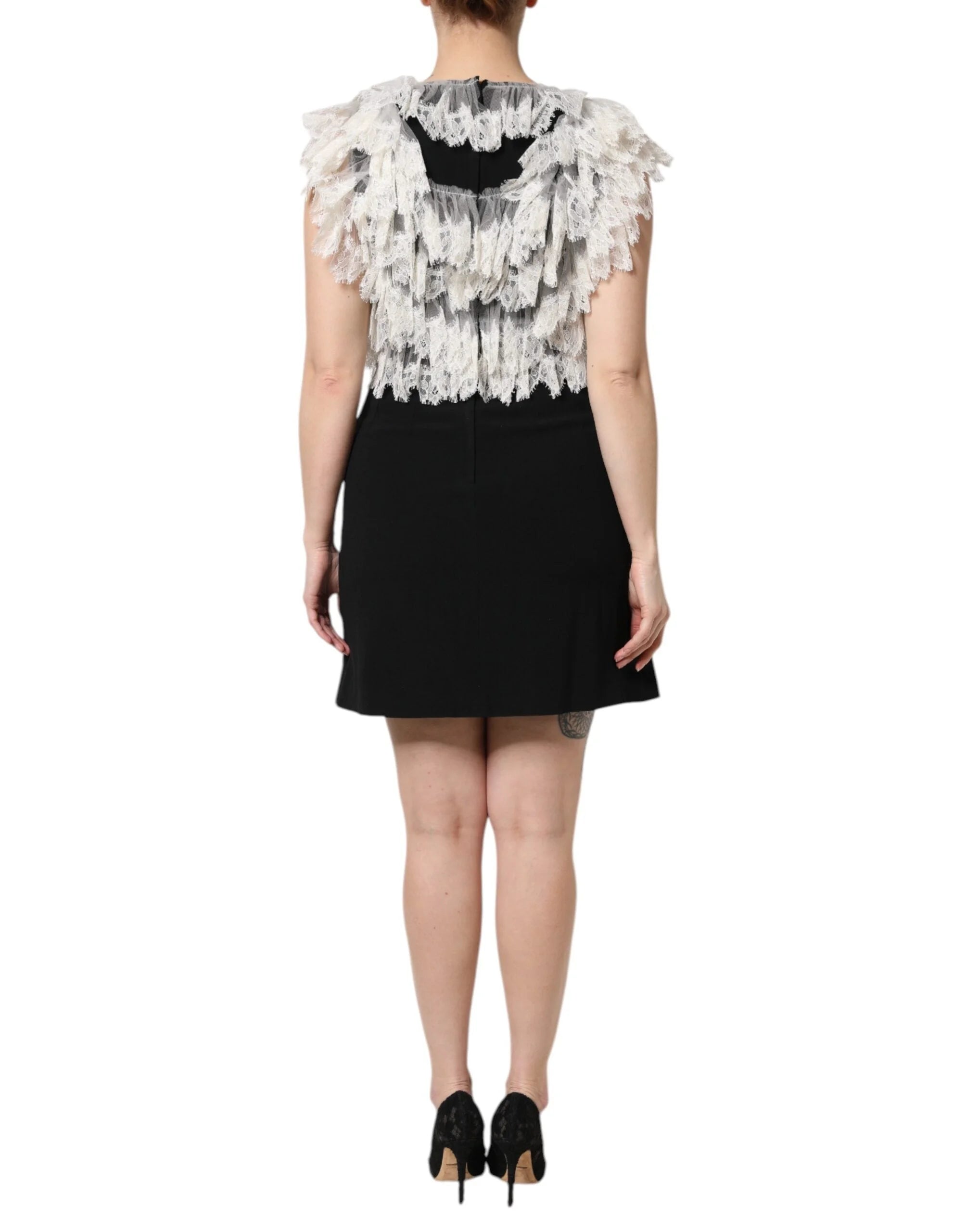 Dolce & Gabbana Black Fashion Devotion Embellish Mini Dress - Dresses