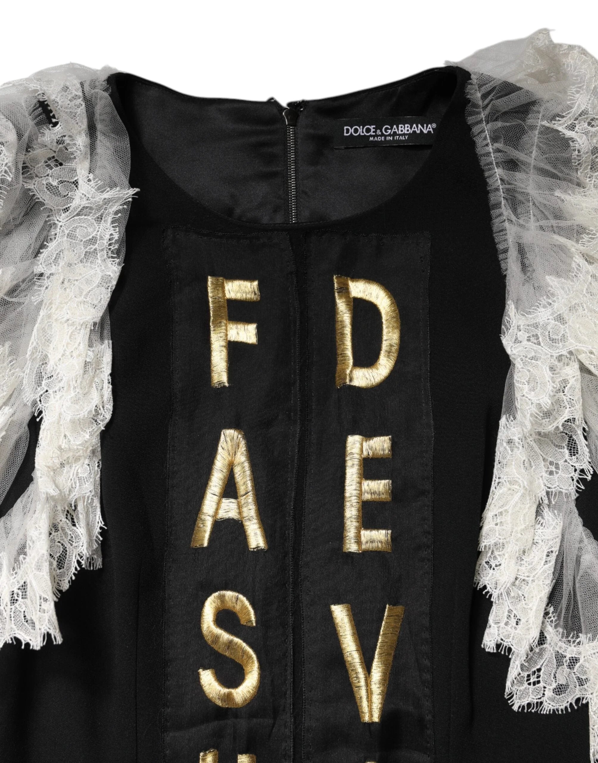 Dolce & Gabbana Black Fashion Devotion Embellish Mini Dress - Dresses