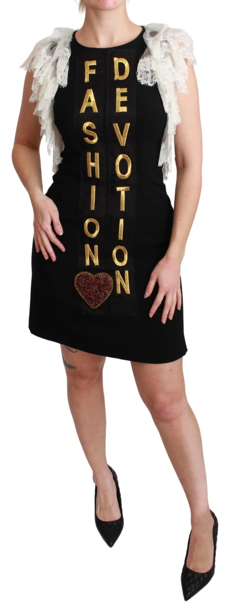 Dolce & Gabbana Black Fashion Devotion Sheath Mini Dress - IT38|XS - Dresses