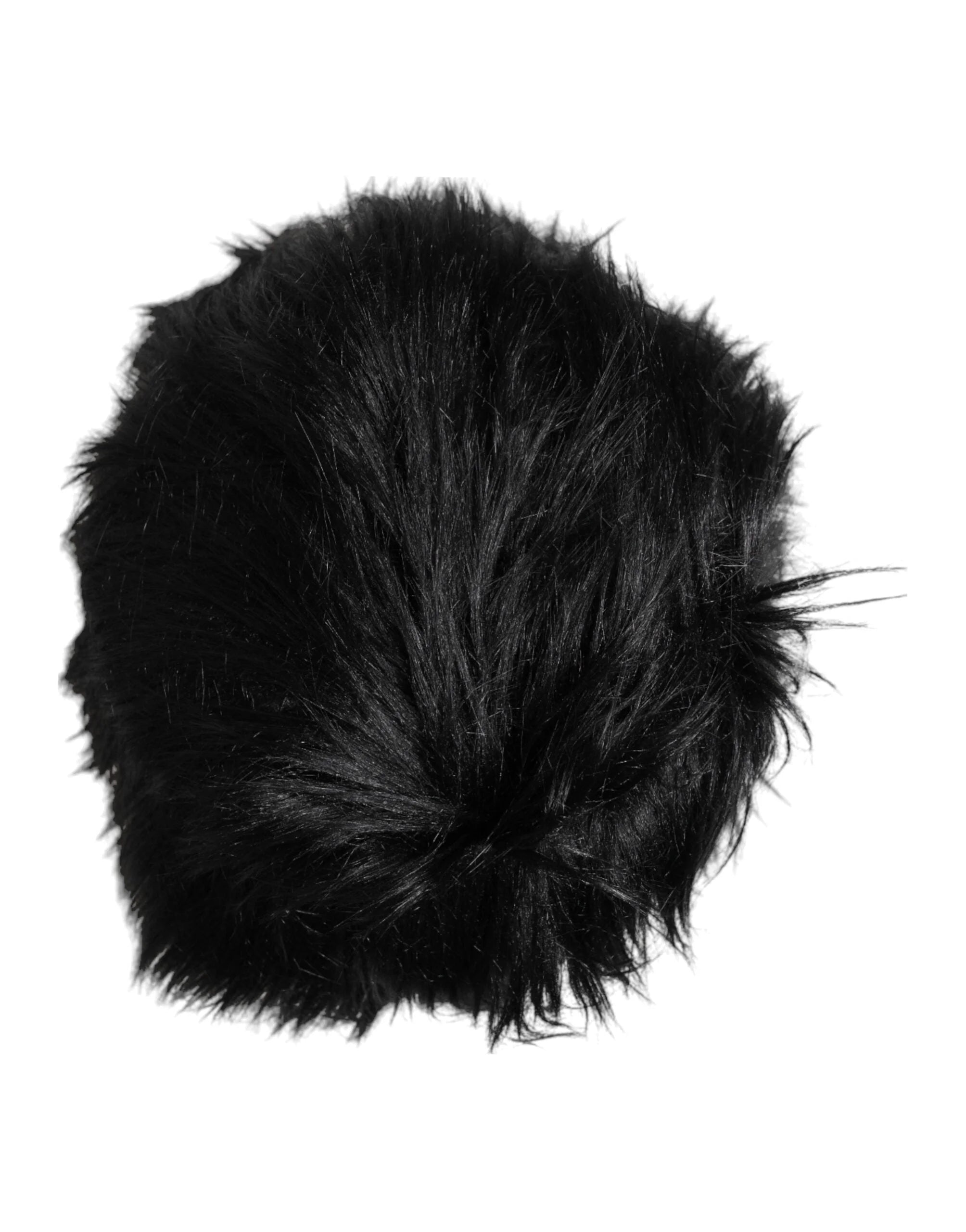 Dolce & Gabbana Black Faux Fur Bucket Hat - 57 cm|S - Bucket Hats