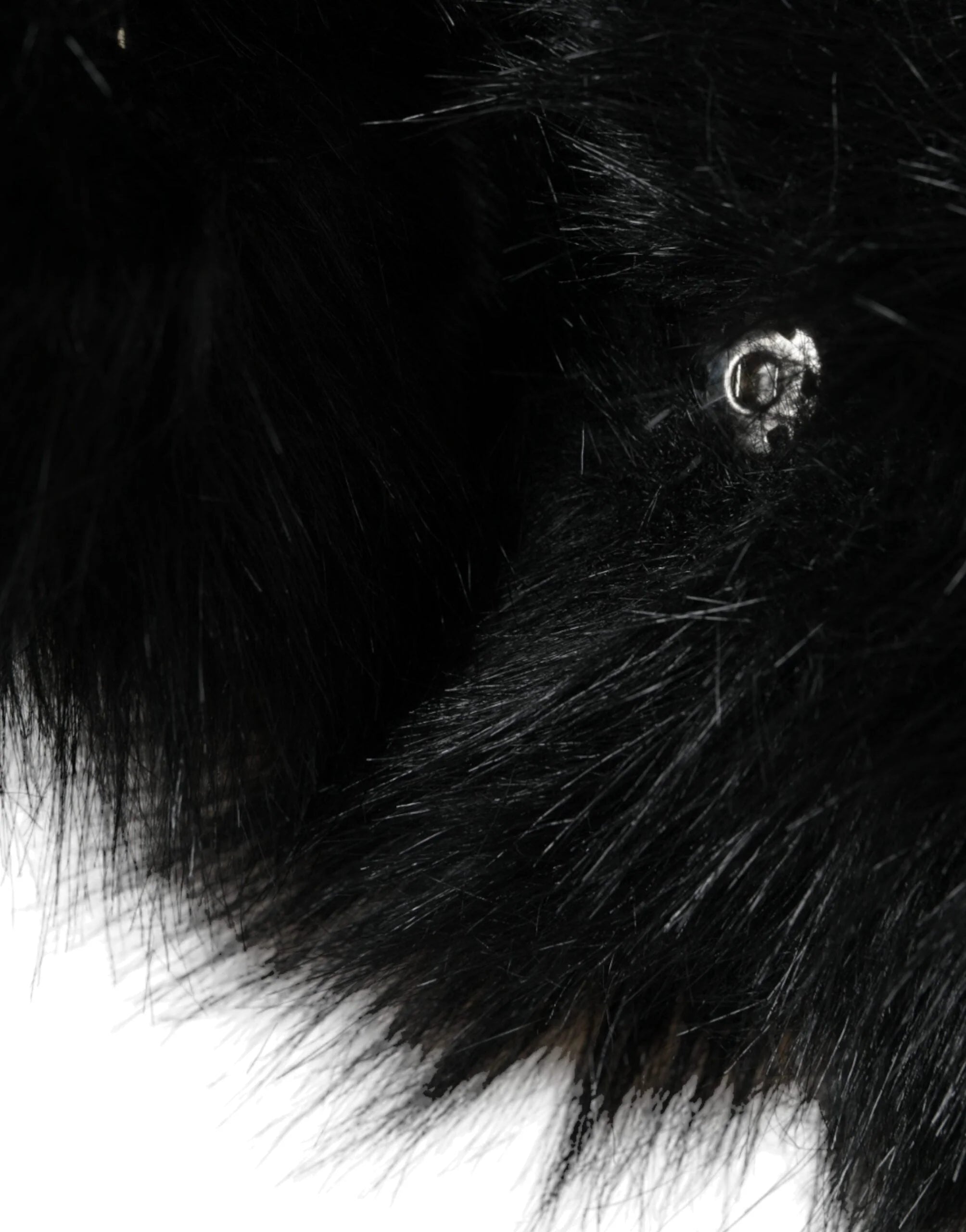 Dolce & Gabbana Black Faux Fur Whole Head Wrap Hat - 57 cm|S