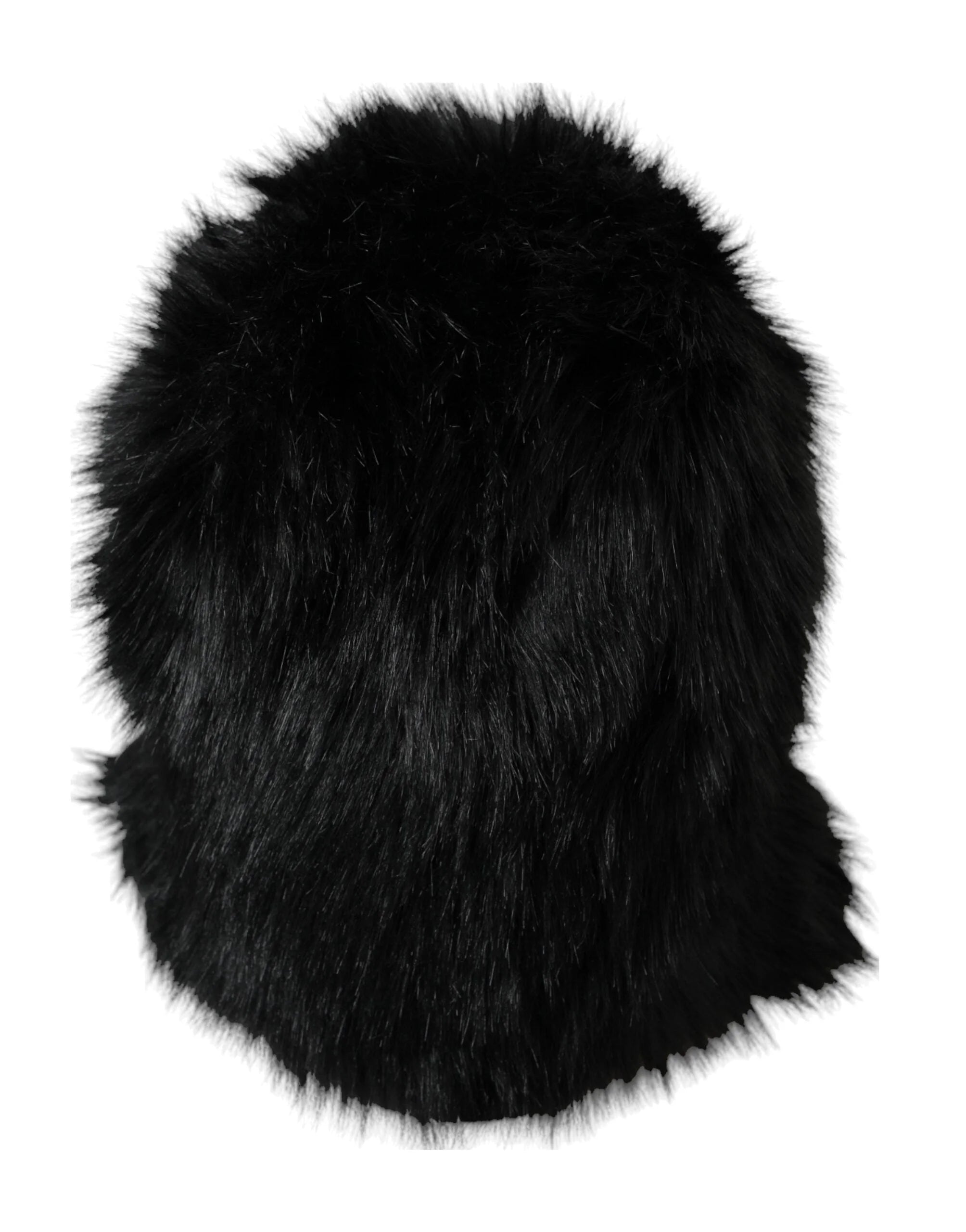 Dolce & Gabbana Black Faux Fur Whole Head Wrap Hat - 57 cm|S - Headdresses