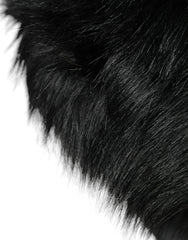 Dolce & Gabbana Black Faux Fur Womens Bucket Hat - 59 cm|L