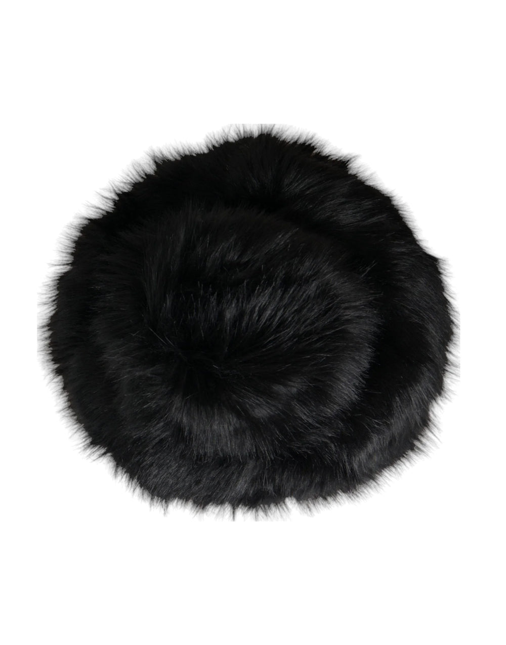 Dolce & Gabbana Black Faux Fur Womens Bucket Hat - 59 cm|L