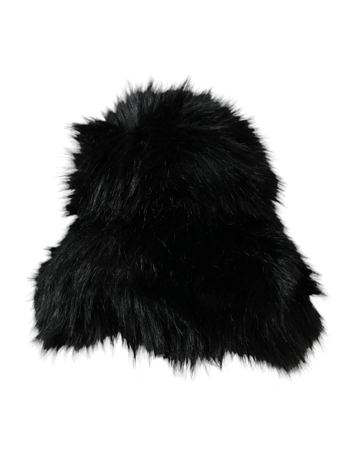Dolce & Gabbana Black Faux Fur Womens Bucket Hat - 59 cm|L