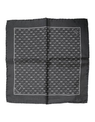 Dolce & Gabbana Black Fish Print Silk Square Men Foulard Scarf - Scarves & Shawls