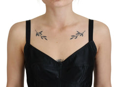 Dolce & Gabbana Black Fit Wool Stretch Sheath Mini Dress - IT40|S - Dresses