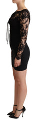 Dolce & Gabbana Black Fitted Lace Top Bodycon Mini Dress - IT36 | XS - Dresses