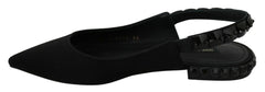 Dolce & Gabbana Black Flats Slingback Charmeuse Shoes - Flats