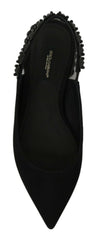 Dolce & Gabbana Black Flats Slingback Charmeuse Shoes - Flats