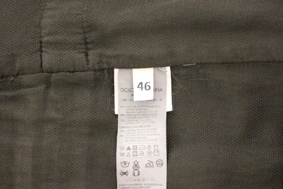 Dolce & Gabbana Black Flax Cotton Dress Vest Blazer - Vests