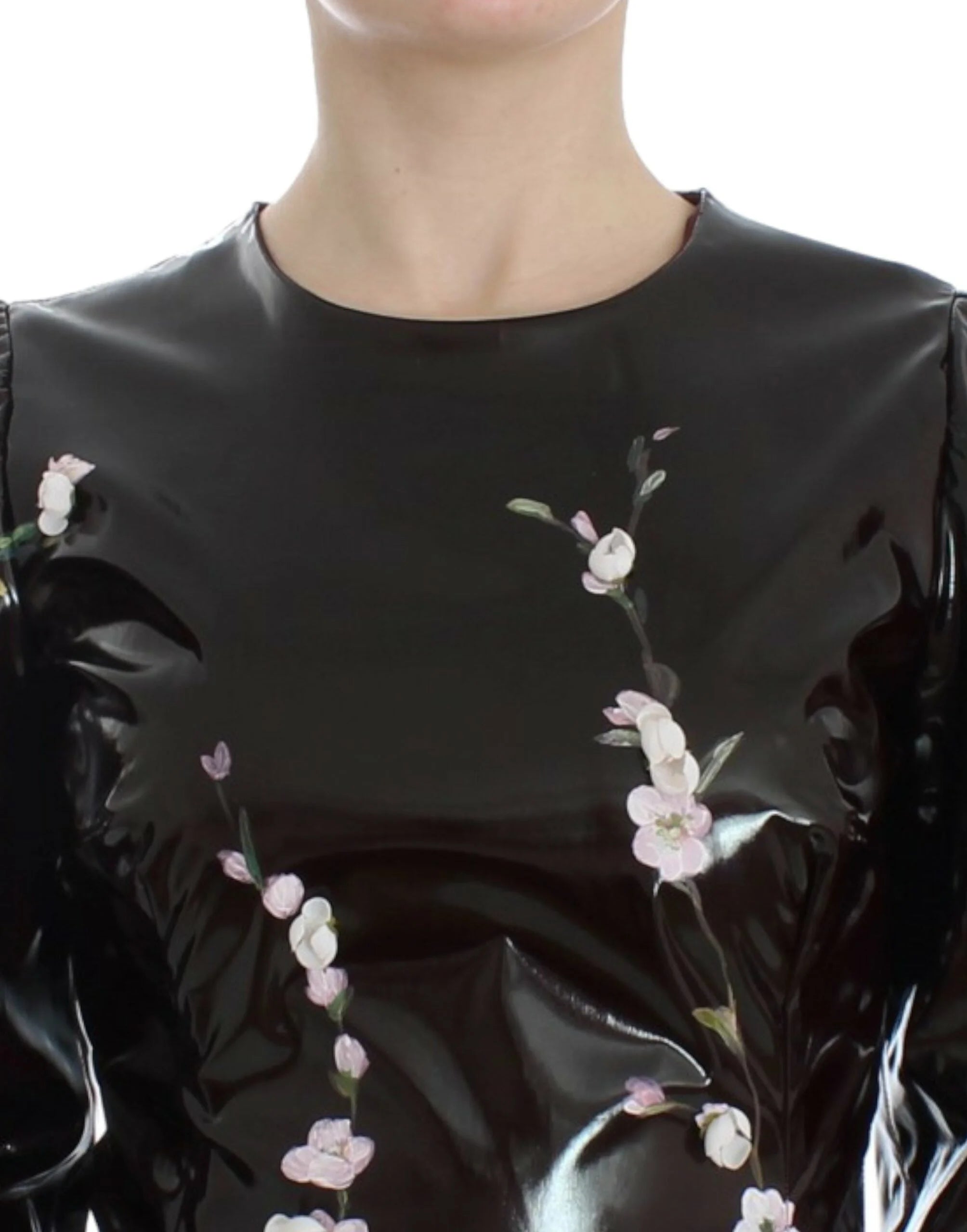 Dolce & Gabbana Black floral 3/4 Sleeve sheath dress - IT42|M - Dresses