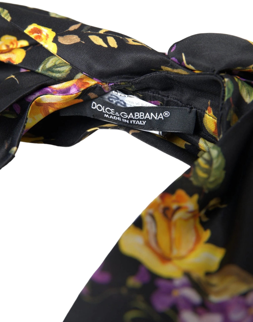 Dolce & Gabbana Black Floral Applique Silk Women Headband Diadem - Headbands