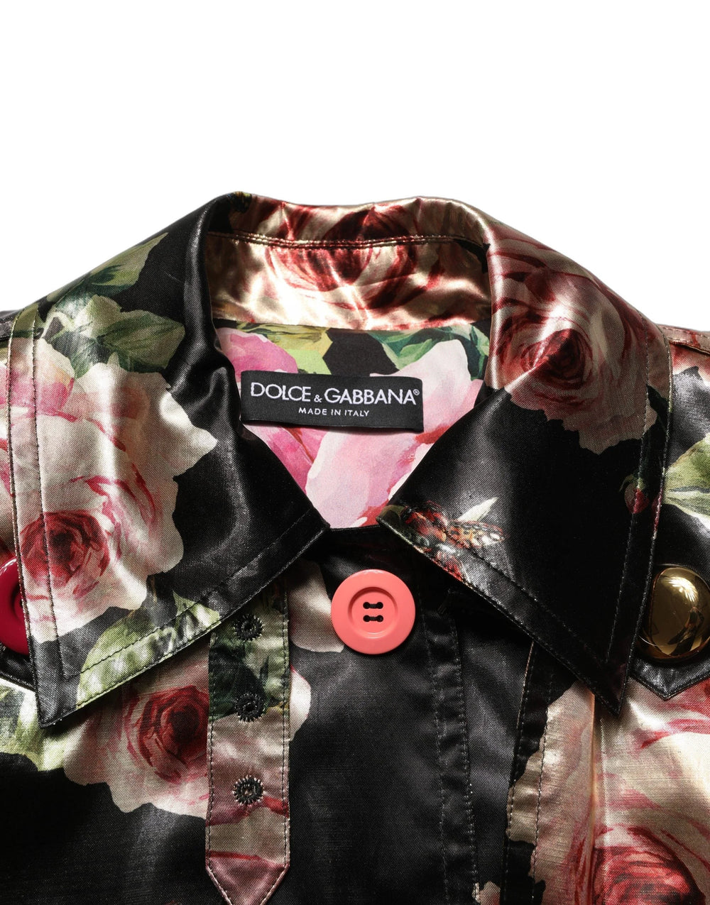 Dolce & Gabbana Black Floral Belted Polyester Trench Coat Jacket - IT36|XXS