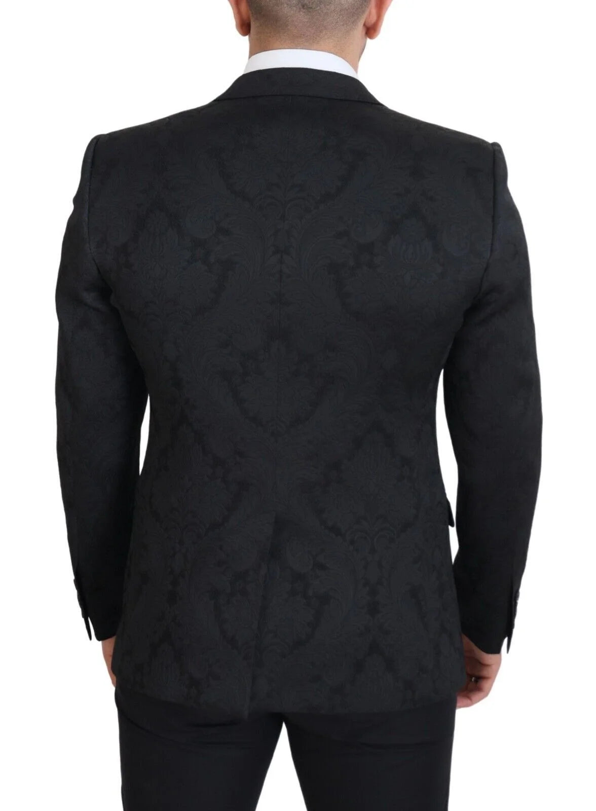 Dolce & Gabbana Black Floral Brocade 2 Piece MARTINI Suit - IT50 | L - Sport Jackets