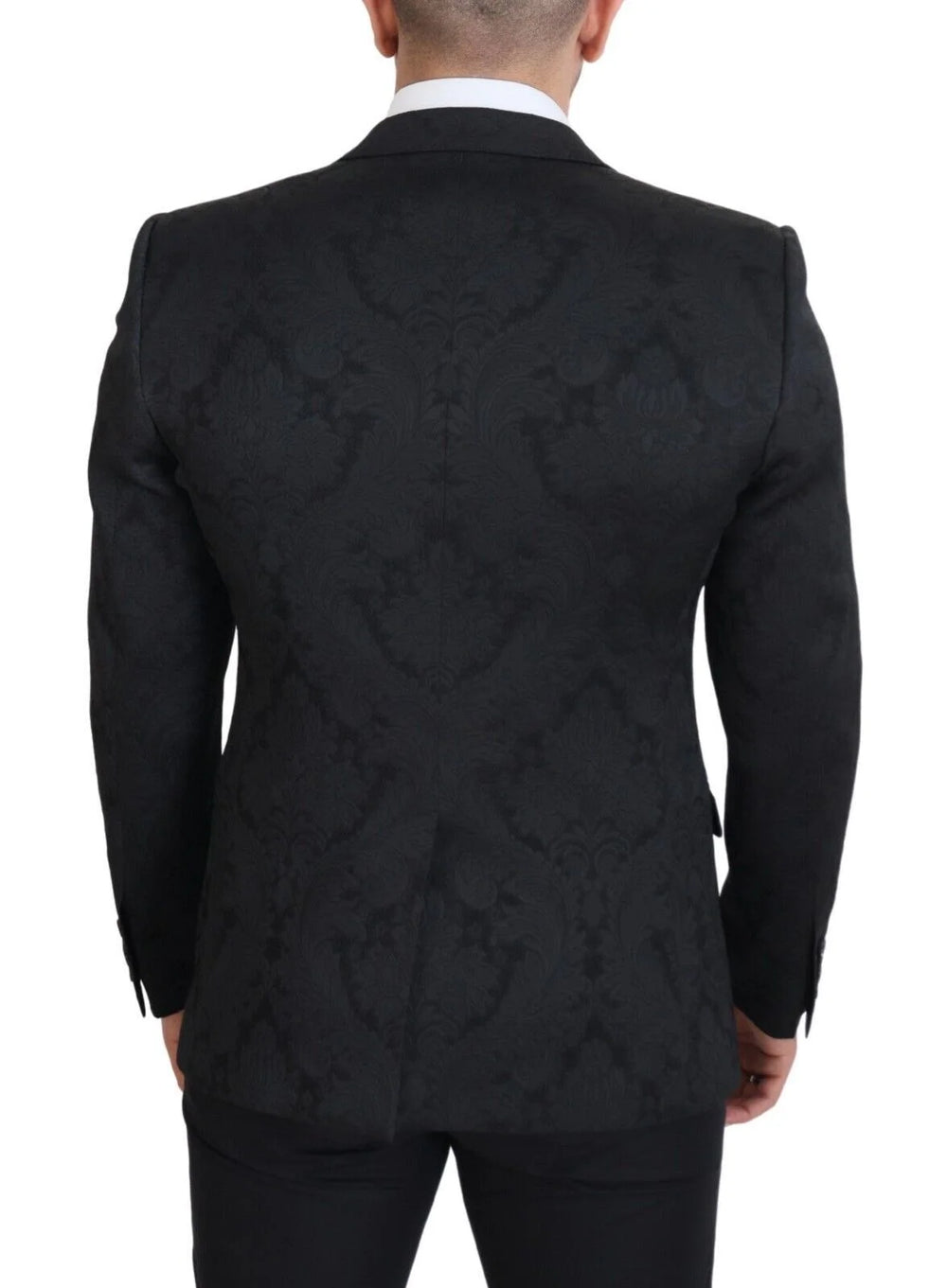 Dolce & Gabbana Black Floral Brocade 2 Piece MARTINI Suit - IT50 | L - Sport Jackets