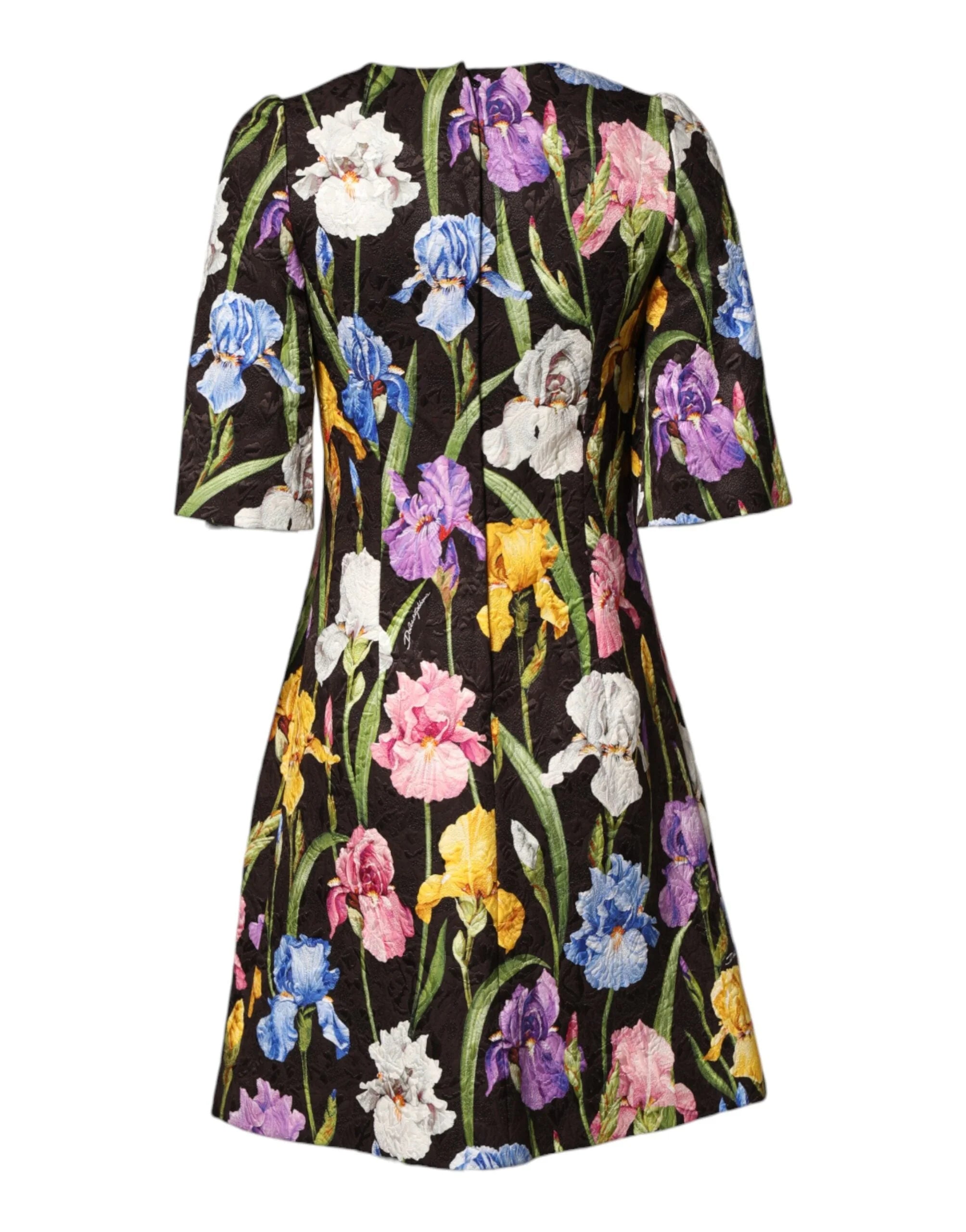 Dolce & Gabbana Black Floral Brocade A-line Mini Dress - IT36|XXS