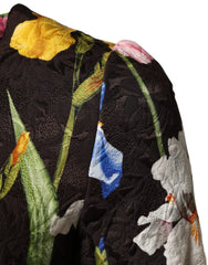 Dolce & Gabbana Black Floral Brocade A-line Mini Dress - IT36|XXS