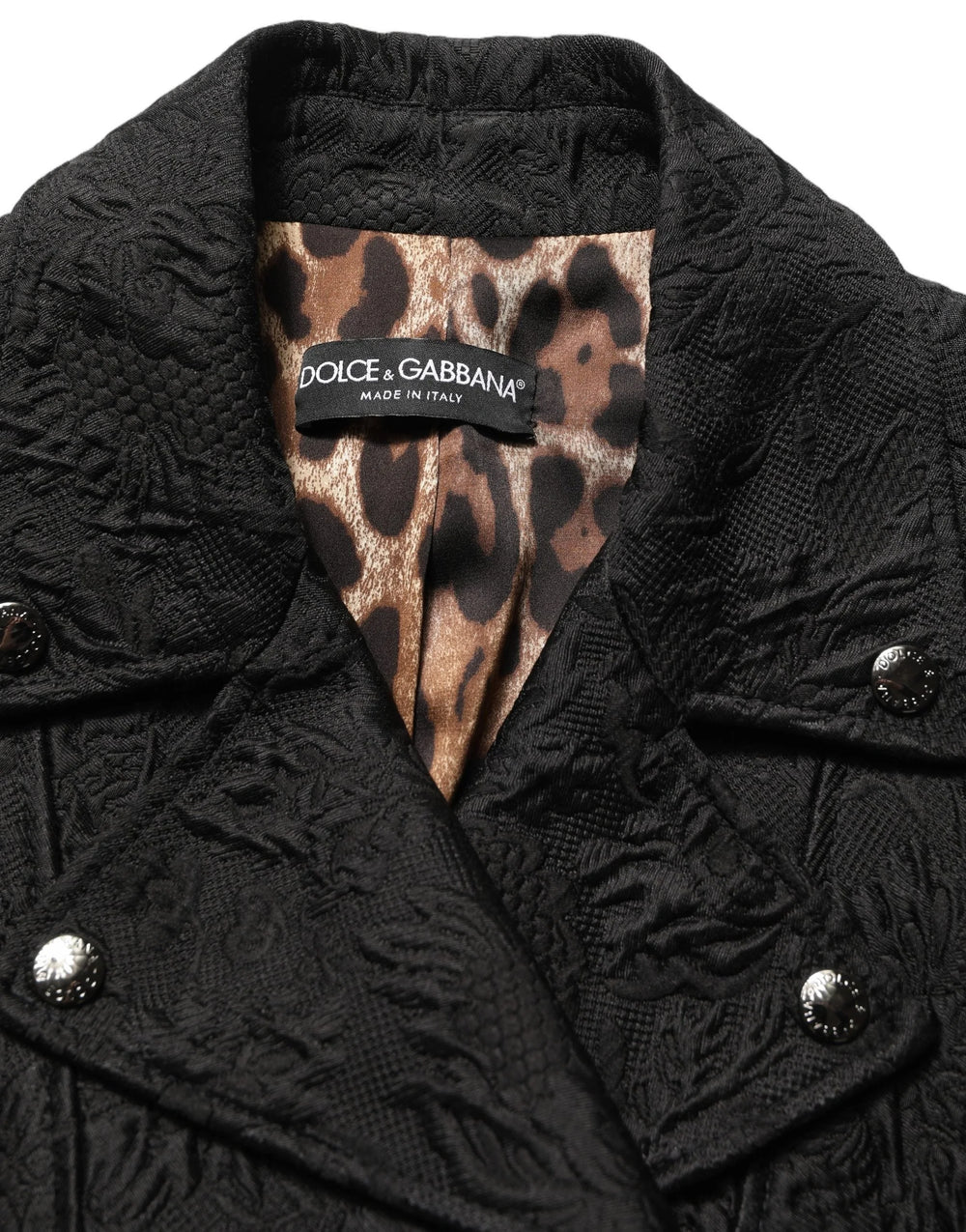 Dolce & Gabbana Black Floral Brocade Biker Blouson Jacket - IT40|S