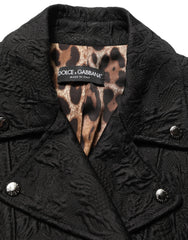 Dolce & Gabbana Black Floral Brocade Biker Blouson Jacket - IT40|S