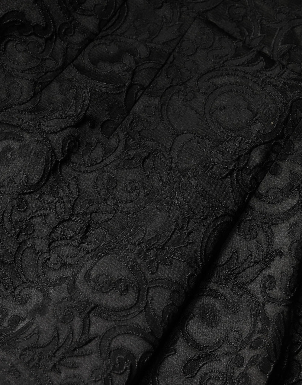 Dolce & Gabbana Black Floral Brocade High Waisted Trouser Pants