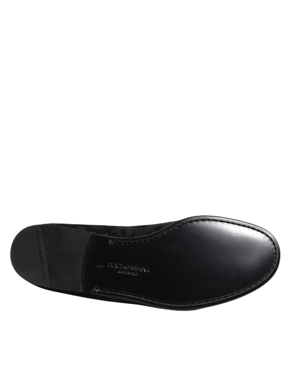 Dolce & Gabbana Black Floral Brocade Loafers Men Dress Shoes - Flats
