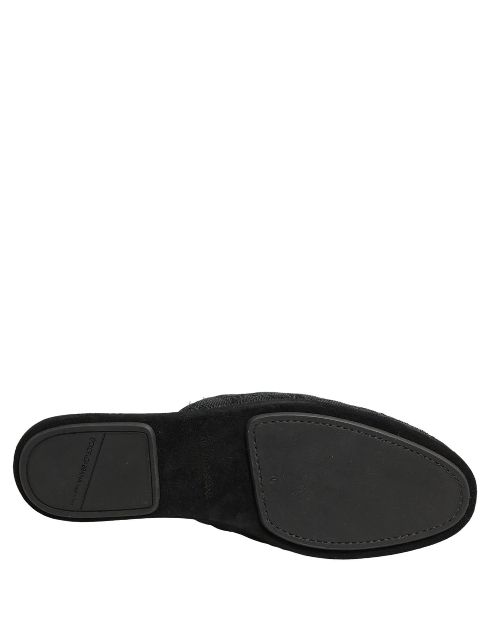 Dolce & Gabbana Black Floral Brocade Slides Slippers Shoes - EU44/US11