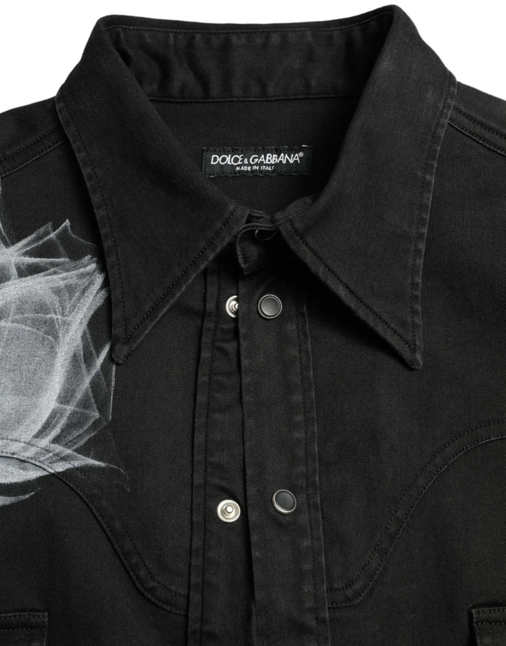 Dolce & Gabbana Black Floral Cotton Collared Dress Shirt - IT40 | M - Shirts