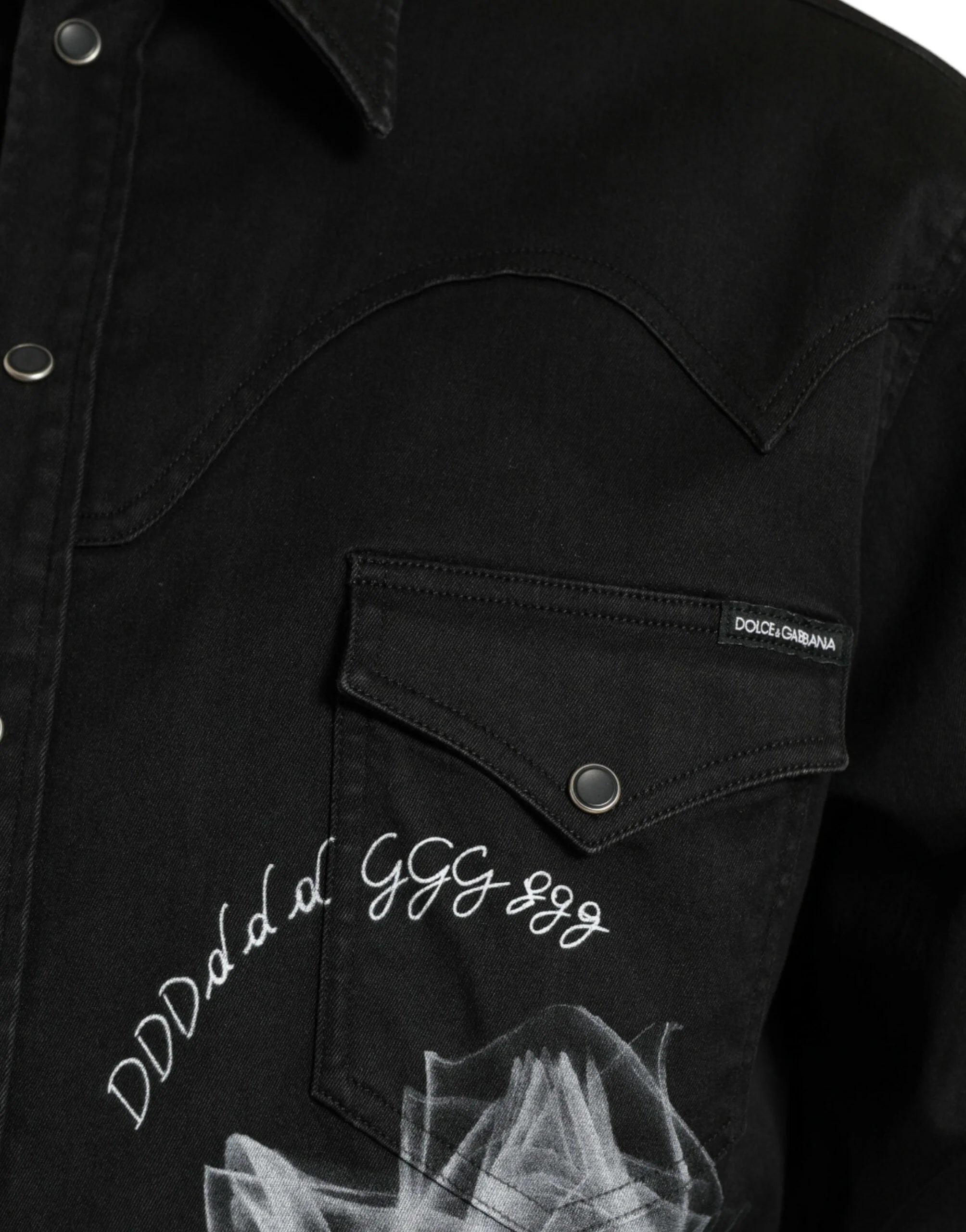 Dolce & Gabbana Black Floral Cotton Collared Dress Shirt - IT40 | M - Shirts