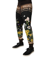 Dolce & Gabbana Black Floral Cotton Jogger Sweatpants Pants - IT48 | M - Joggers