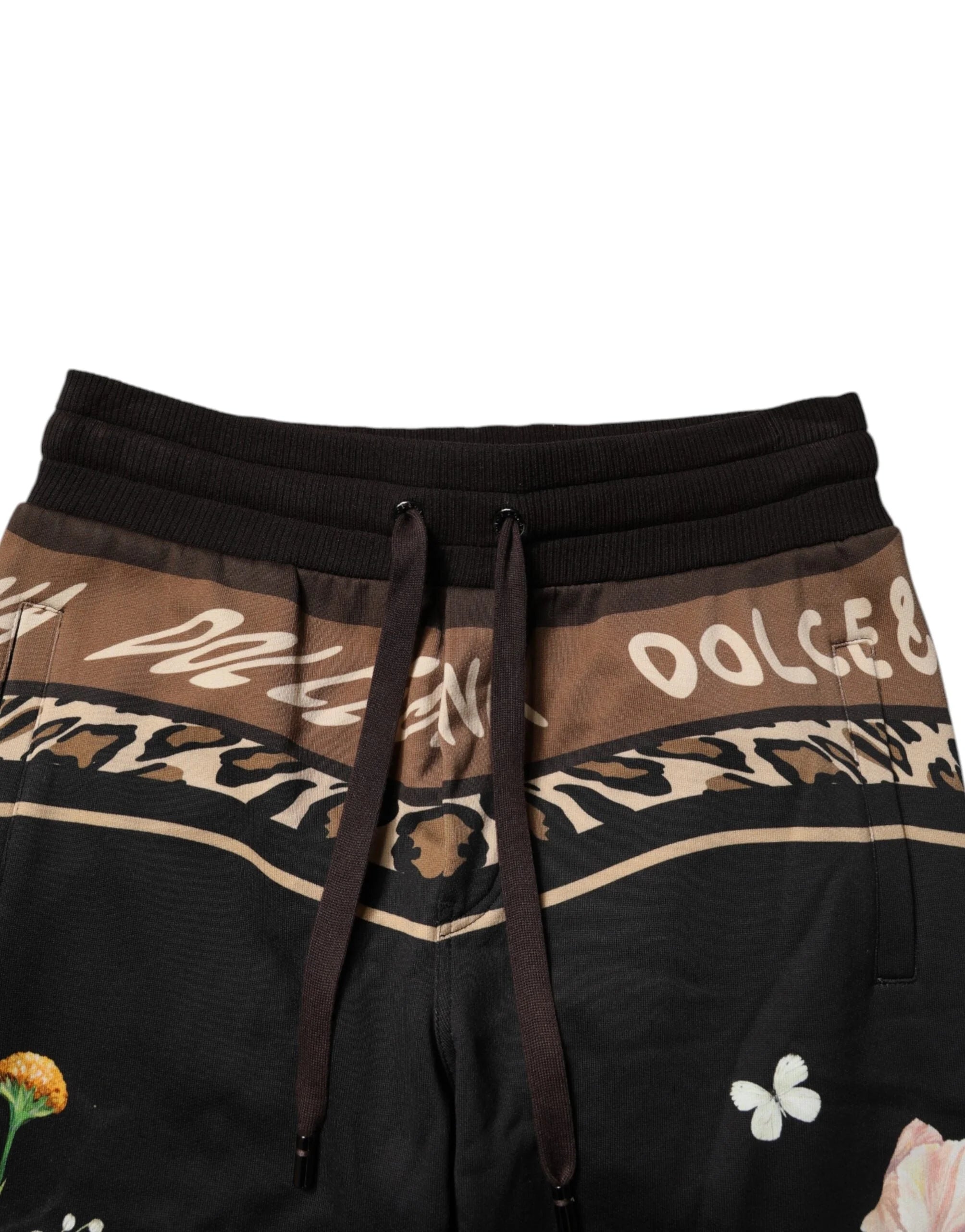 Dolce & Gabbana Black Floral Cotton Jogger Sweatpants Pants - IT48 | M - Joggers