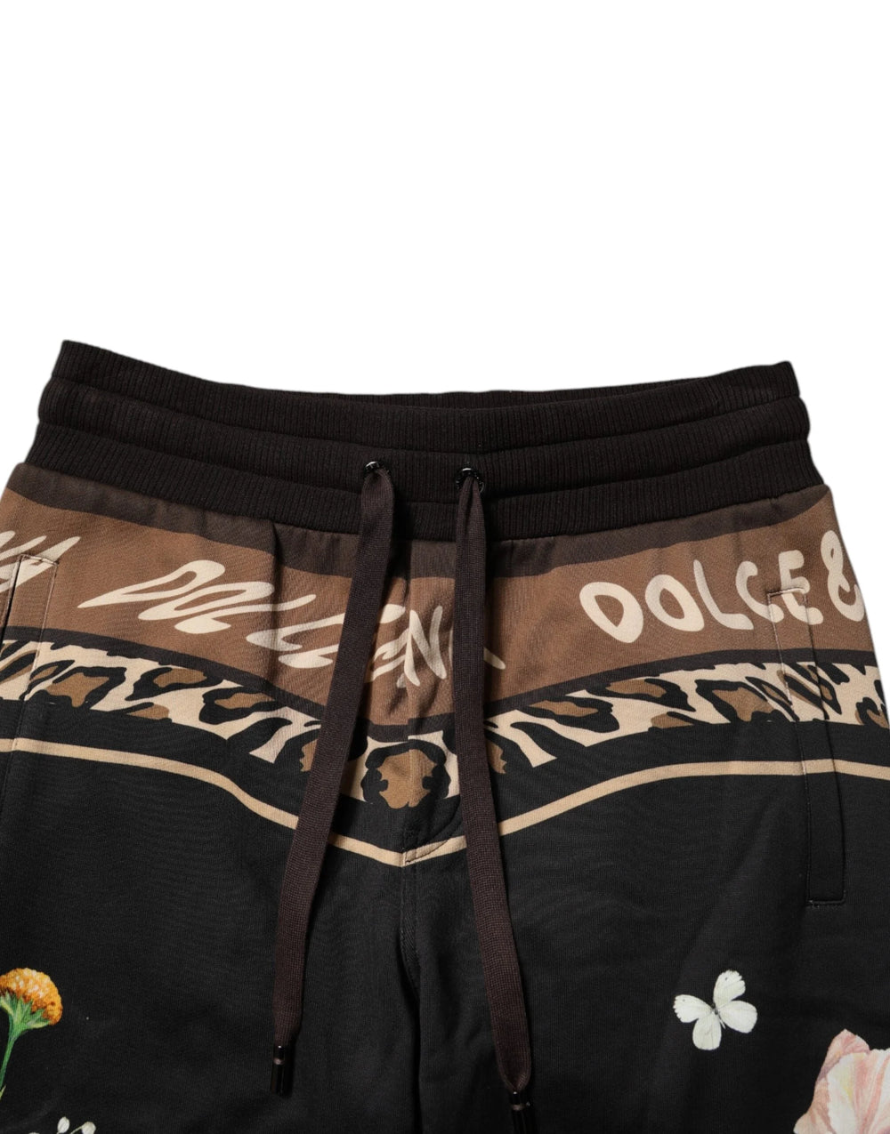 Dolce & Gabbana Black Floral Cotton Jogger Sweatpants Pants - IT48 | M - Joggers