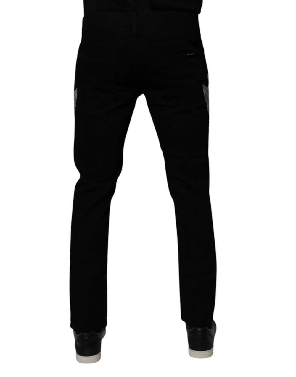 Dolce & Gabbana Black Floral Cotton Skinny Men Denim Jeans - IT48 | M - Jeans